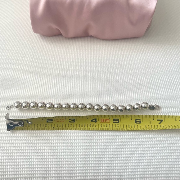 TIFFANY & CO "HARDWEAR" SILVER BALL-BEAD BRACELET / 7” - Picture 8 of 9